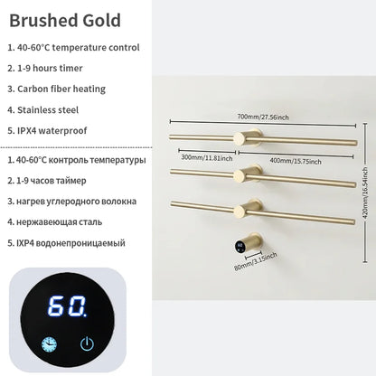 Home Standard | Electric Heated Towel Rail – Smart Control Towel Warmer SS304 Hidden Wire