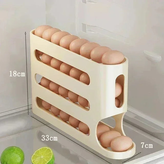 Automatic Rolling Egg Storage Box – Multi-Layer Plastic Rack