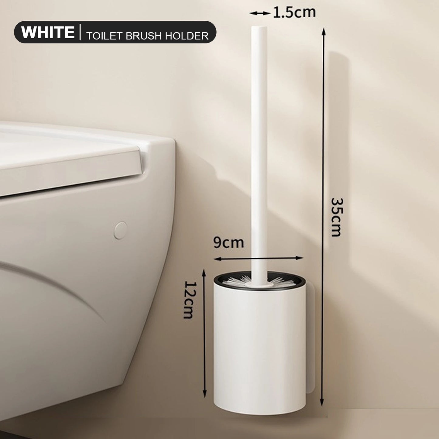 Space Aluminum Long Handle Toilet Brush – Wall Mounted Toilet Cleaning Set