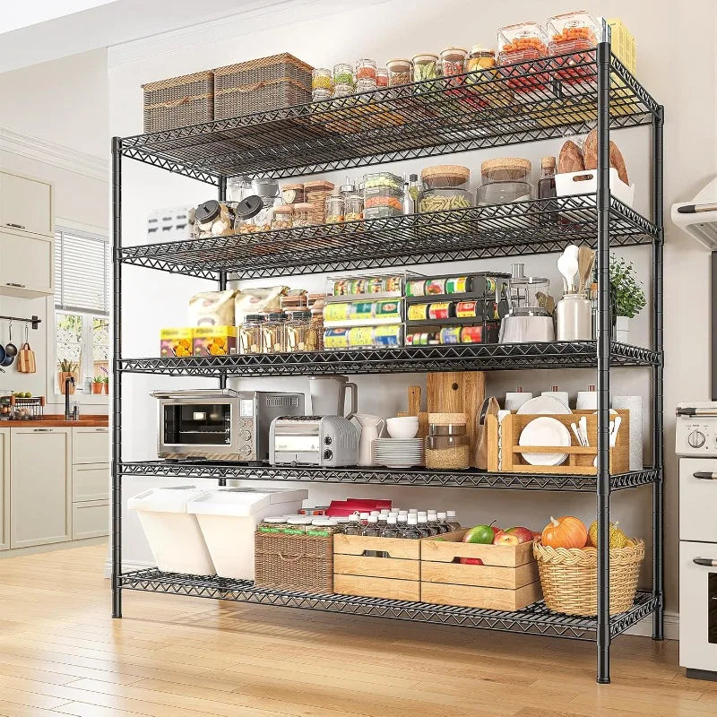 REIBII 5-Tier Heavy Duty Wire Shelving Unit – 55.5" Metal Storage Rack