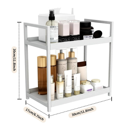 2-Tier Metal Countertop Organizer – Cosmetic & Bathroom Storage Shelf