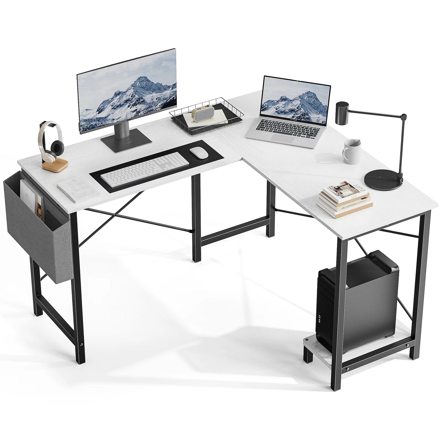 L-Shaped Gaming Desk – 50 Inch Wooden Corner Computer Table