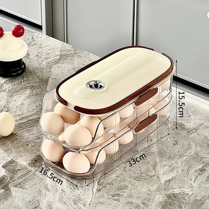 Refrigerator Egg Organizer – Sliding Plastic Egg Dispenser Case