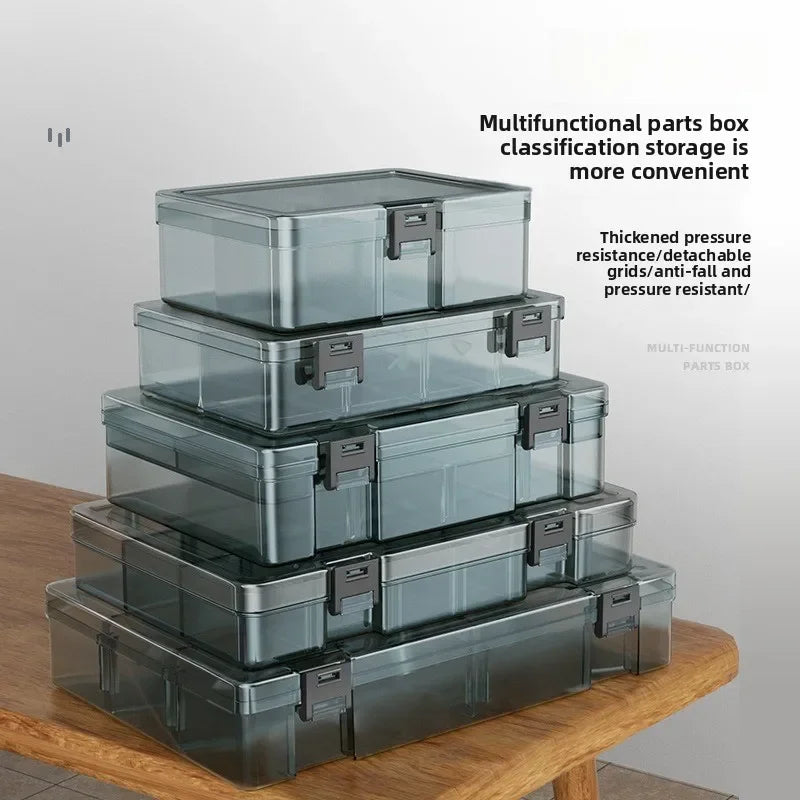 Plastic Tool Organizer Box – Adjustable Dividers, 198x135mm