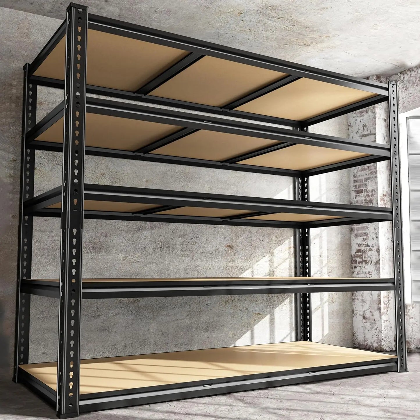 5-Tier Heavy Duty Garage Shelving – 48" Metal Storage Rack