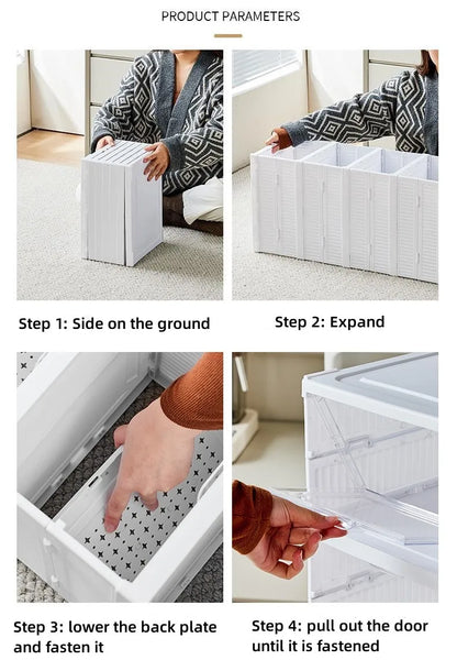 Foldable Clear Shoe Box – 6-Layer Stackable Sneaker Organizer
