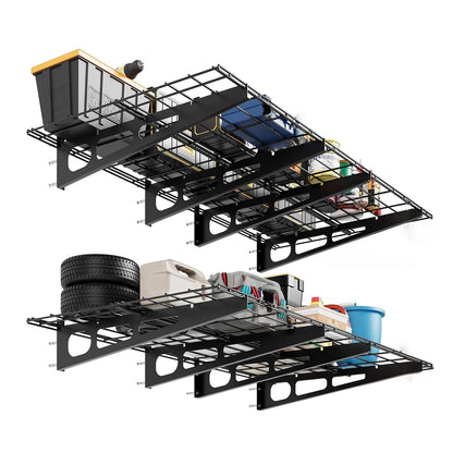 2-Pack Garage Wall Shelving – 2x6ft Heavy Duty Metal Storage Rack