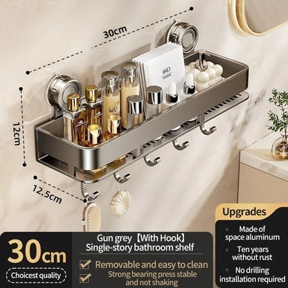 Shower Caddy – Home Standard Wall Mounted Aluminum Suction Cup Storage Rack