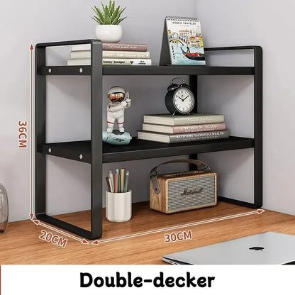 Iron Desk Storage Rack – Minimalist Multi-Tier Office Shelving
