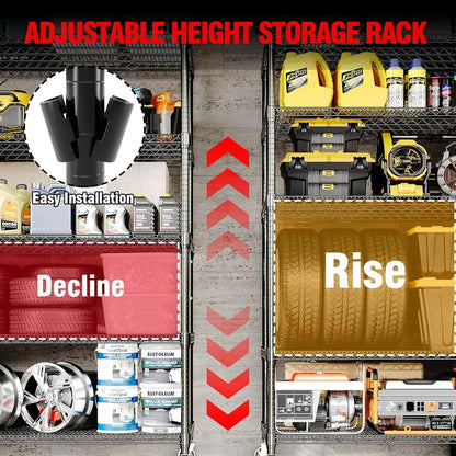 Industrial Wire Shelving – 4-Tier Heavy-Duty Metal Storage Rack