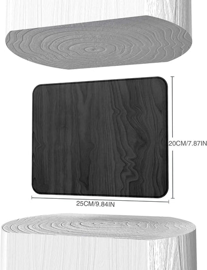 Square Hard Mouse Pad – Ultra-Thin Wood-Textured PU Leather Mat