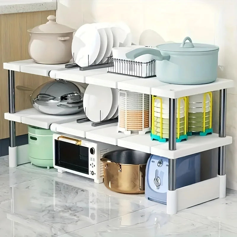 Under-Sink Storage Rack – Stackable Metal Kitchen Organizer