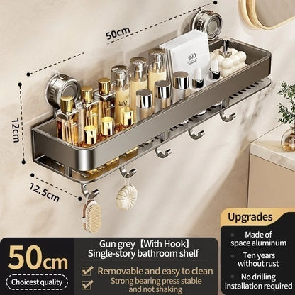 Shower Caddy – Home Standard Wall Mounted Aluminum Suction Cup Storage Rack