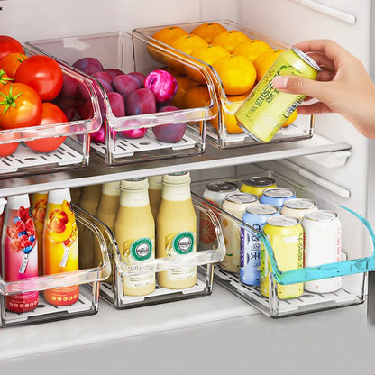 Clear Fridge Organizer – Rectangular Plastic Storage Bin