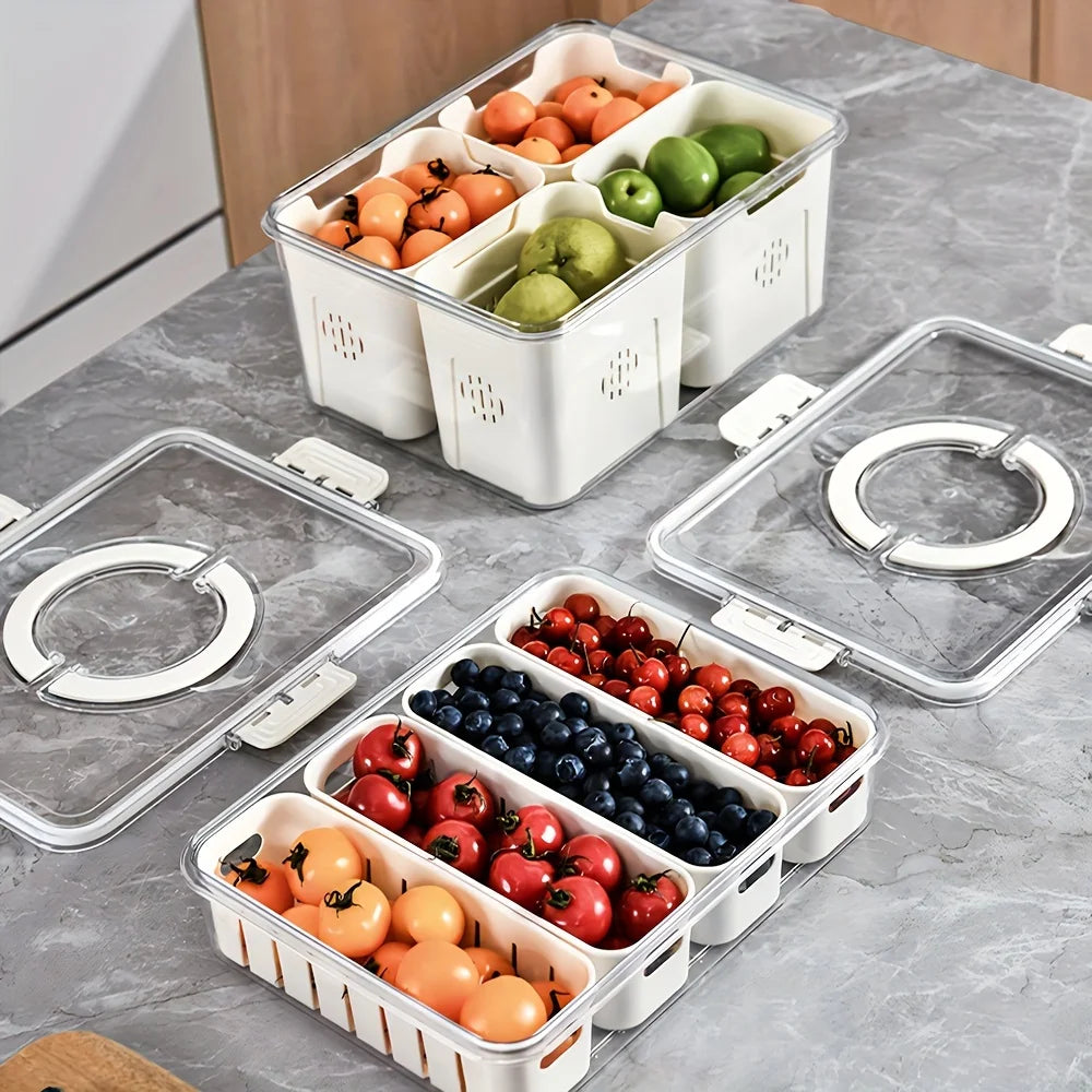 Snackle Box Snack Tray – Portable Plastic Food Container with Handle