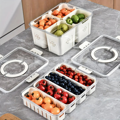 Snackle Box Snack Tray – Portable Plastic Food Container with Handle