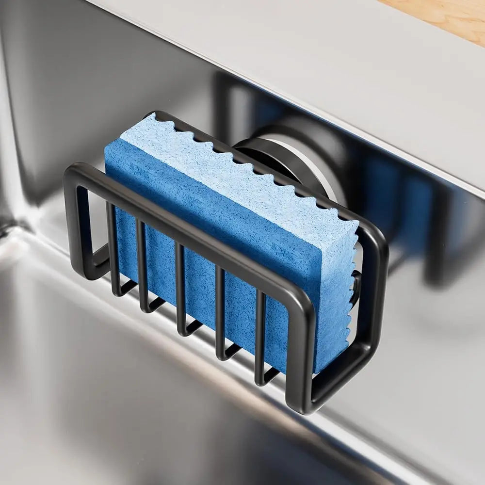 Sink Sponge Holder – Stainless Steel Suction Rack for Kitchen Storage