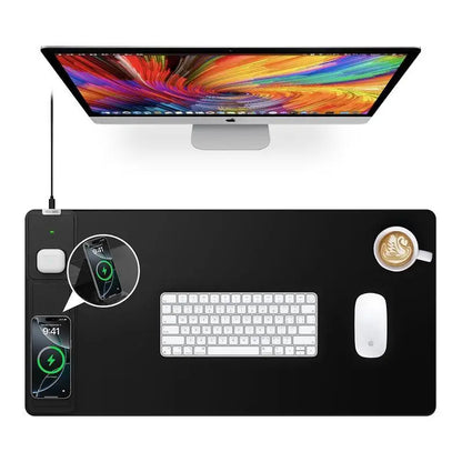 Wireless Charging Mouse Pad – 15W Fast Charge 4-in-1 Desk Mat