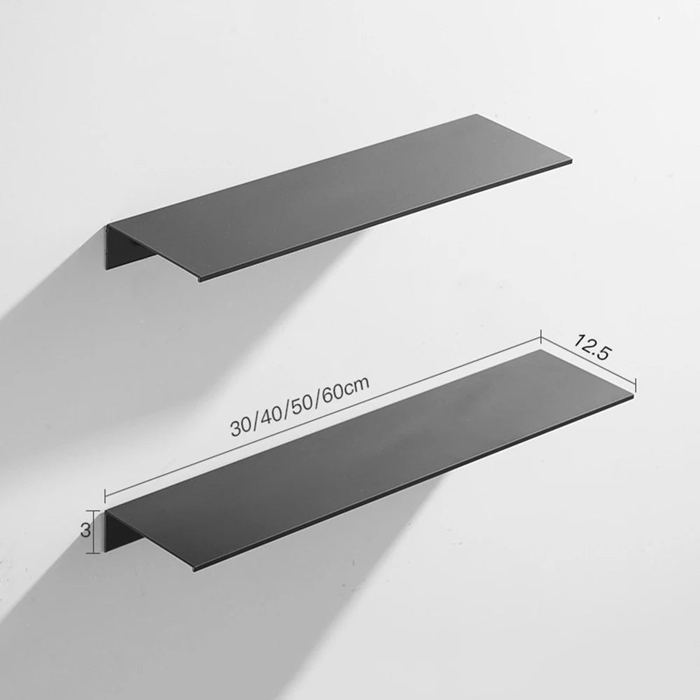 Aluminum Floating Shelf – Wall Mounted Storage for Bathroom & Room Decor