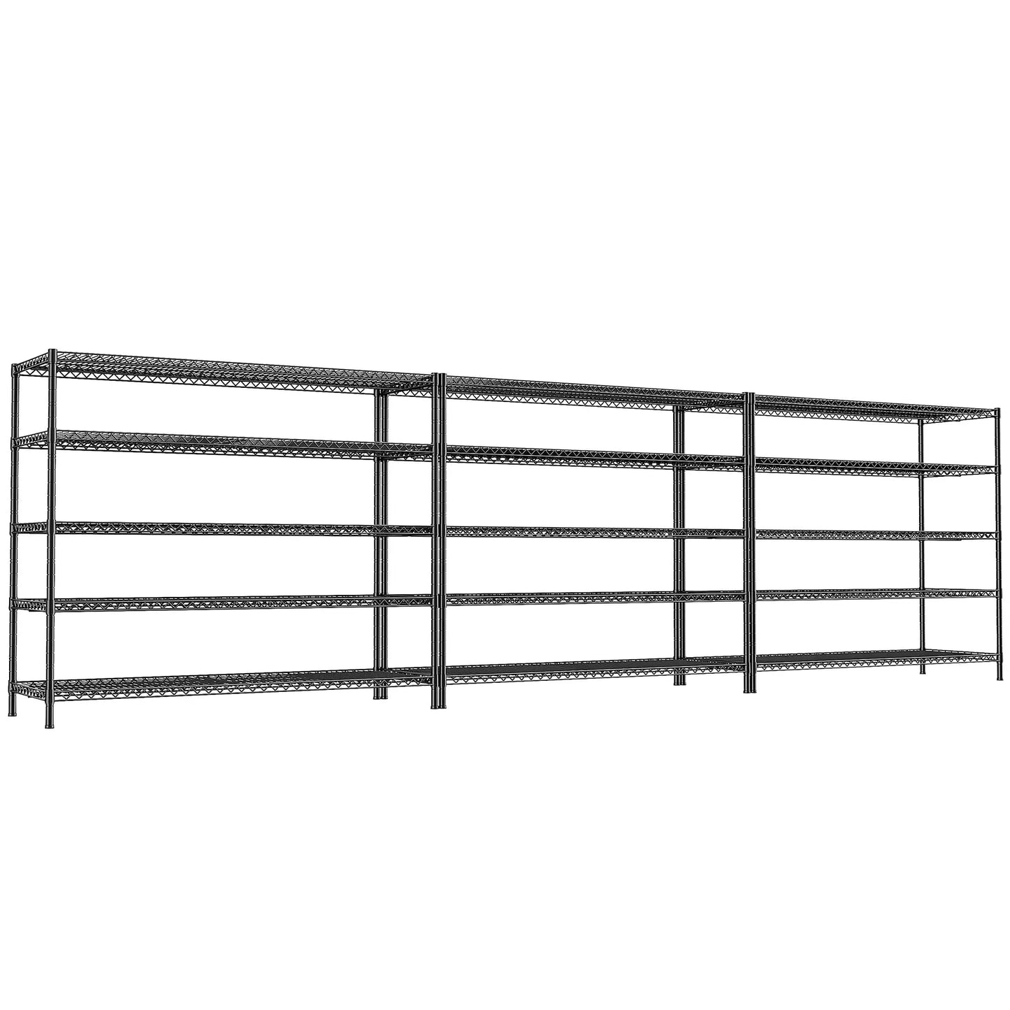 REIBII 5-Tier Heavy Duty Wire Shelving Unit – 55.5" Metal Storage Rack