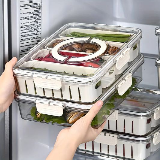 Snackle Box Snack Tray – Portable Plastic Food Container with Handle