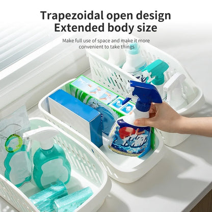 Kitchen Storage Basket – Rolling Under Sink Organizer, White