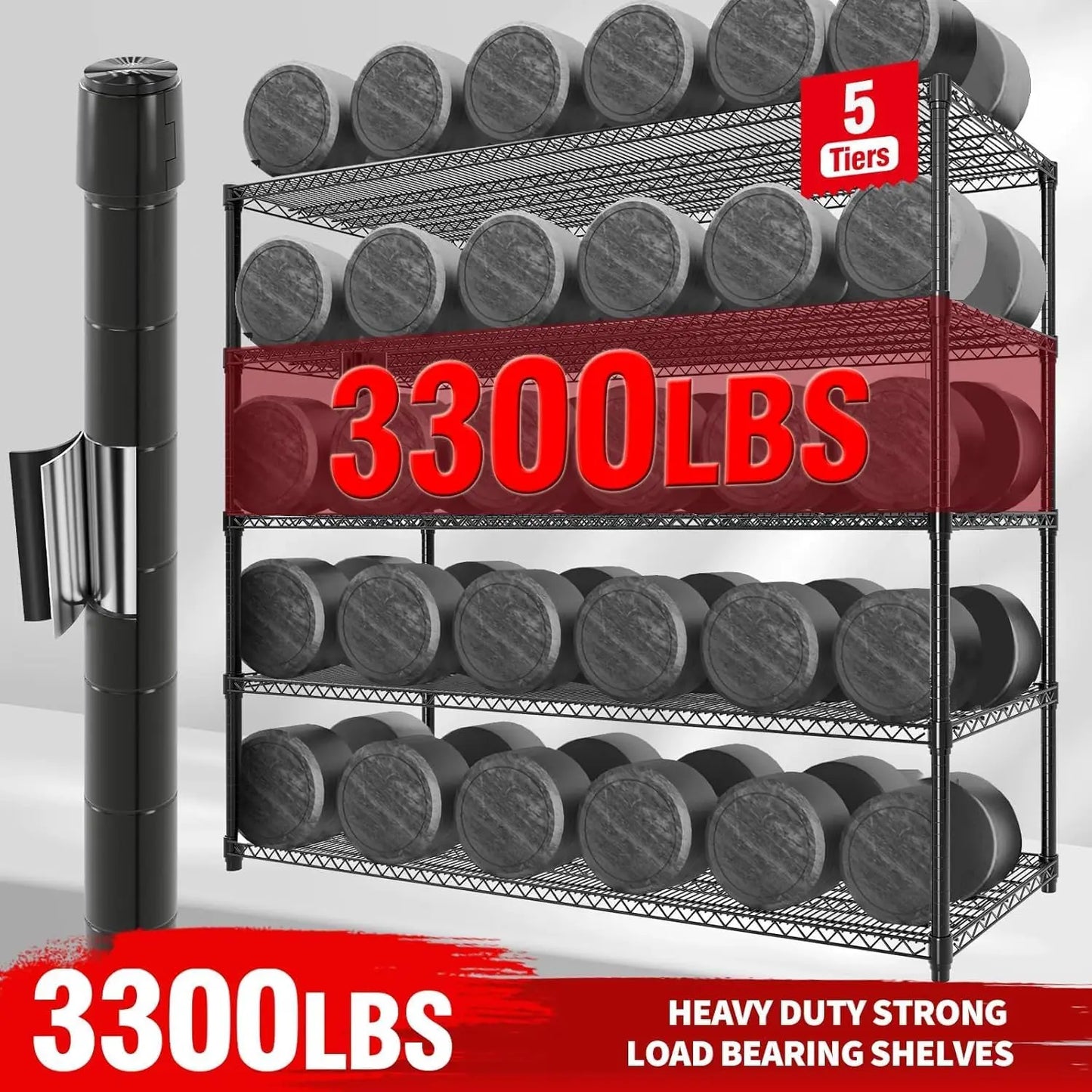 Industrial Wire Shelving – 4-Tier Heavy-Duty Metal Storage Rack