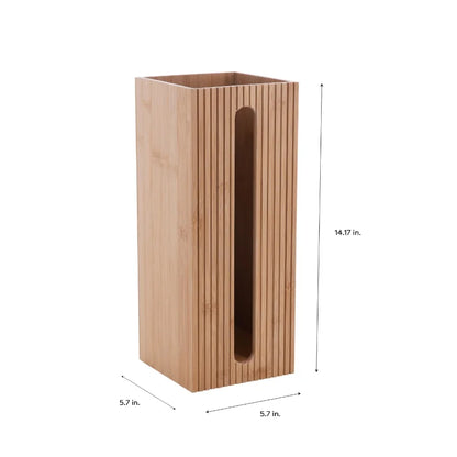 Bamboo Toilet Brush & Paper Holder Set  –  2 Piece for Bathroom