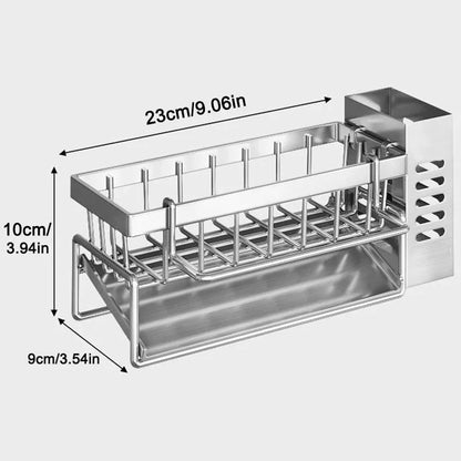 Stainless Steel Sponge Holder – Kitchen Sink Organizer Rack