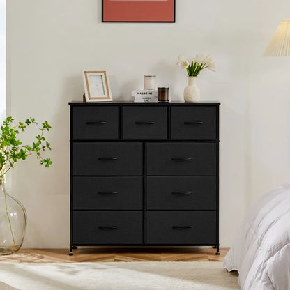 9-Drawer Bedroom Dresser – Fabric Storage Organizer with Metal Frame