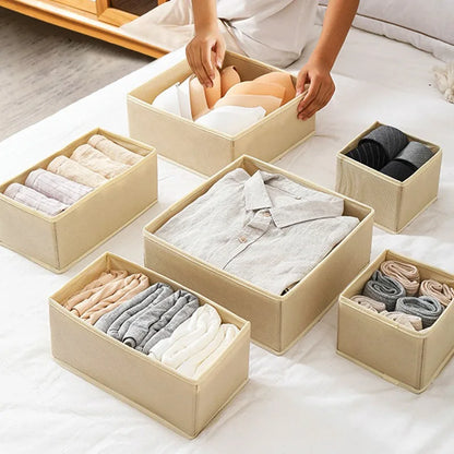 Foldable Drawer Organizer – Non-Woven Fabric Storage Box for Clothes
