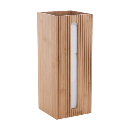 Bamboo Toilet Brush & Paper Holder Set  –  2 Piece for Bathroom