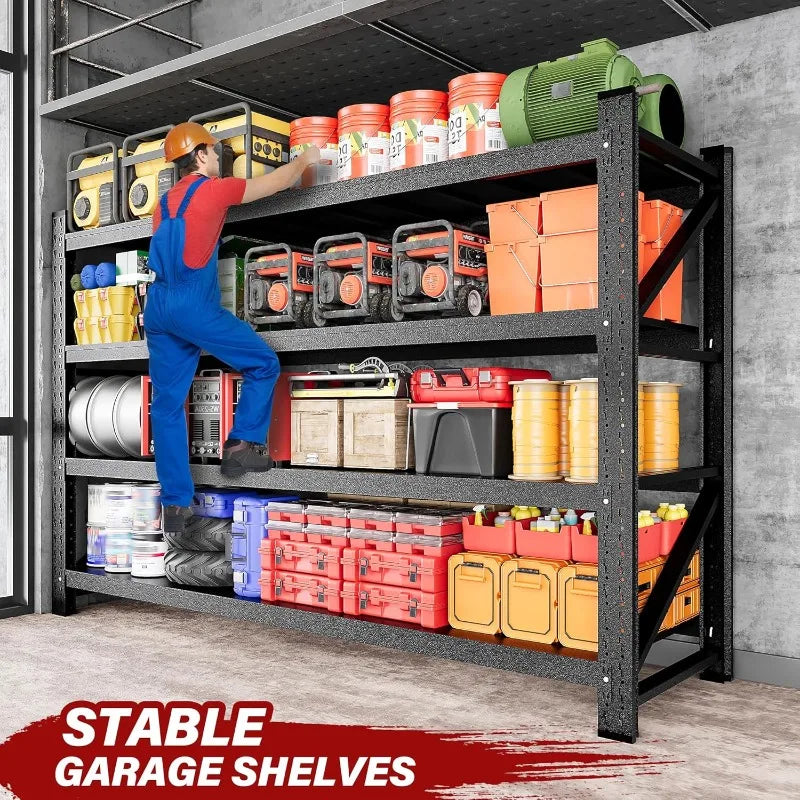9000LBS Heavy Duty Garage Shelving – 75" Wide Metal Storage Rack