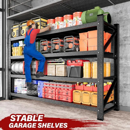 9000LBS Heavy Duty Garage Shelving – 75" Wide Metal Storage Rack
