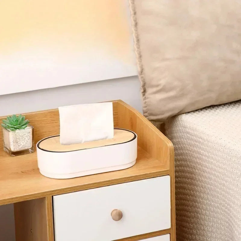 Bamboo Tissue Box Cover – Wooden Countertop Dispenser
