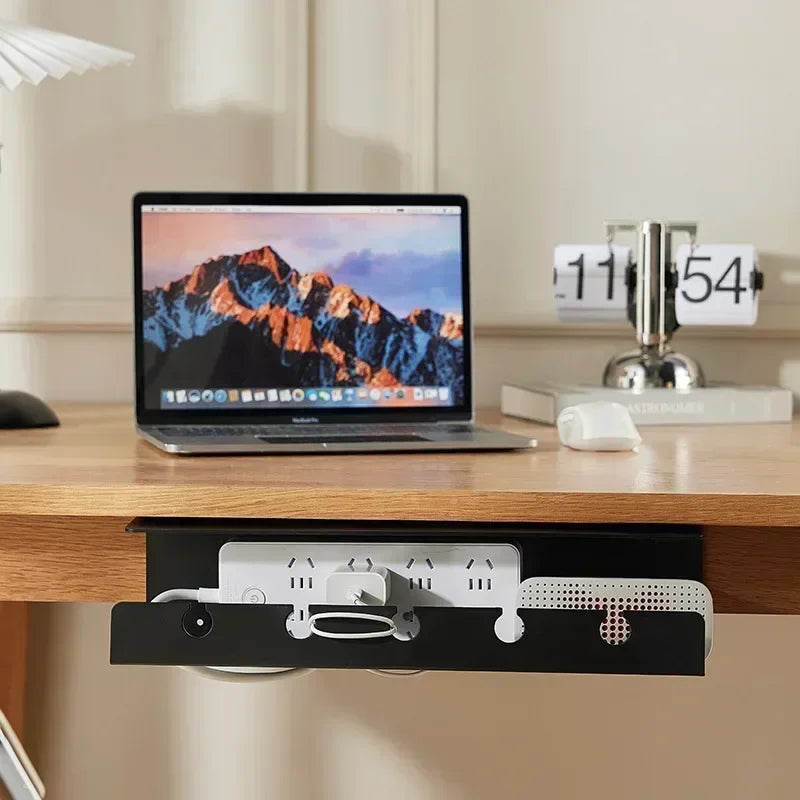 Under Desk Cable Management Tray – No-Drill Clamp Organizer