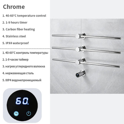 Home Standard | Electric Heated Towel Rail – Smart Control Towel Warmer SS304 Hidden Wire