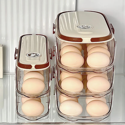 Refrigerator Egg Organizer – Sliding Plastic Egg Dispenser Case