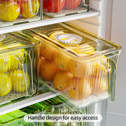 Stackable Refrigerator Storage Box – PET Food Organizer with Lid