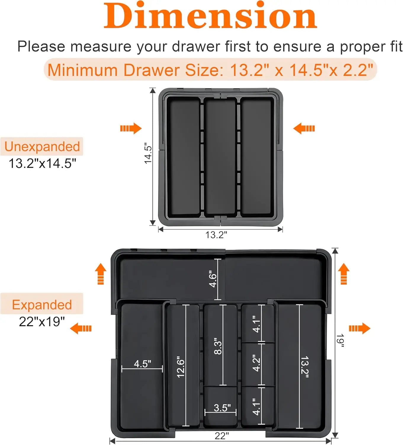 Expandable Kitchen Drawer Organizer – Large Plastic Tray