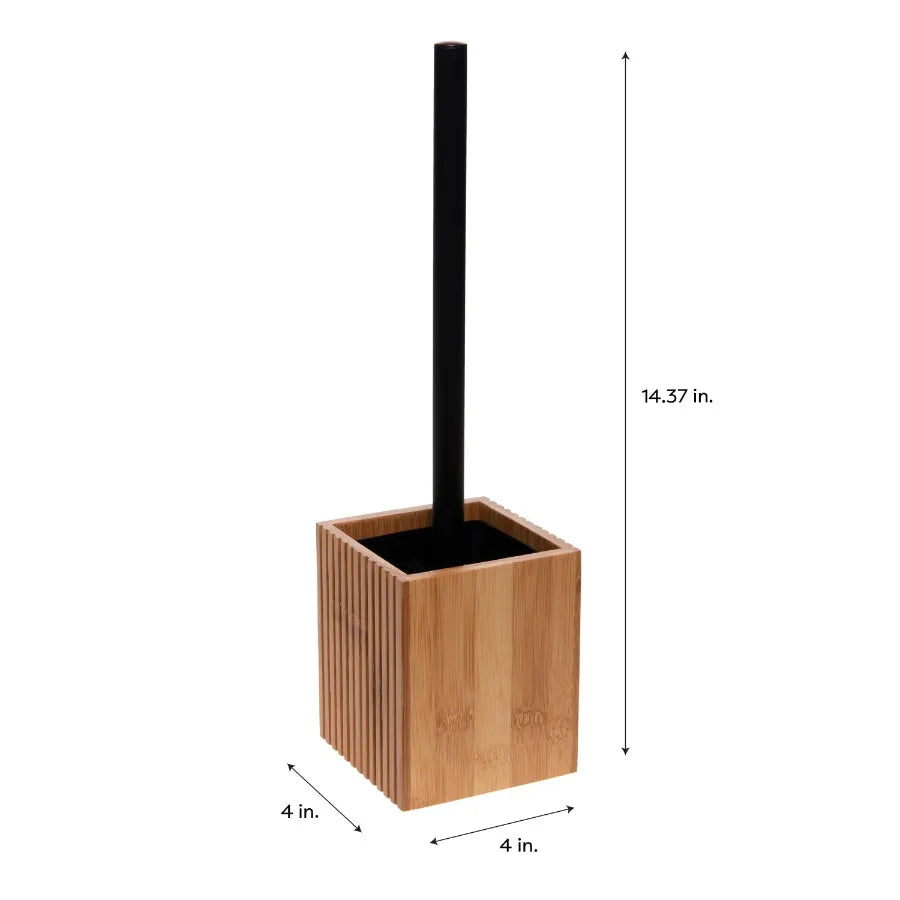Bamboo Toilet Brush & Paper Holder Set  –  2 Piece for Bathroom