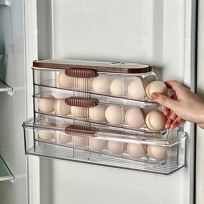 Refrigerator Egg Organizer – Sliding Plastic Egg Dispenser Case