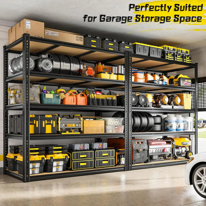 5-Tier Heavy Duty Garage Shelving – 48" Metal Storage Rack