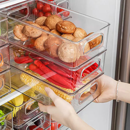 3 Piece Transparent Refrigerator Storage Box – Plastic Food Bin