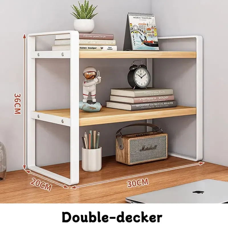 Iron Desk Storage Rack – Minimalist Multi-Tier Office Shelving