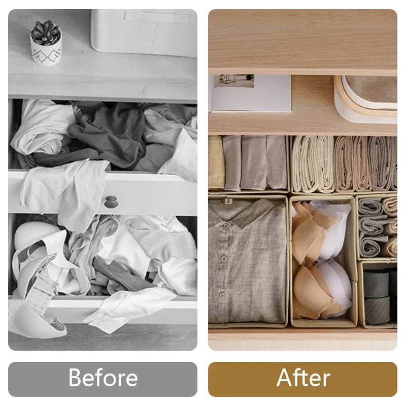 Foldable Drawer Organizer – Non-Woven Fabric Storage Box for Clothes