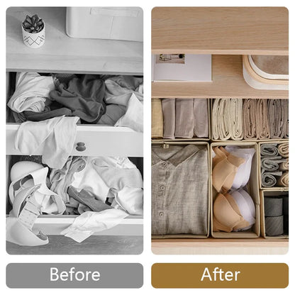 Foldable Drawer Organizer – Non-Woven Fabric Storage Box for Clothes