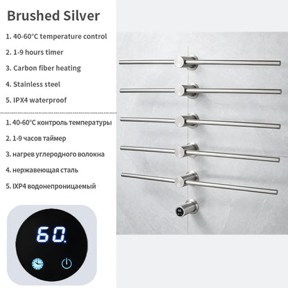 Home Standard | Electric Heated Towel Rail – Smart Control Towel Warmer SS304 Hidden Wire