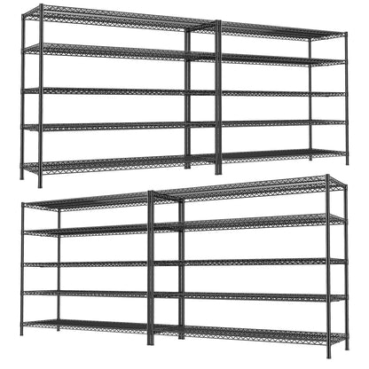 REIBII 5-Tier Heavy Duty Wire Shelving Unit – 55.5" Metal Storage Rack