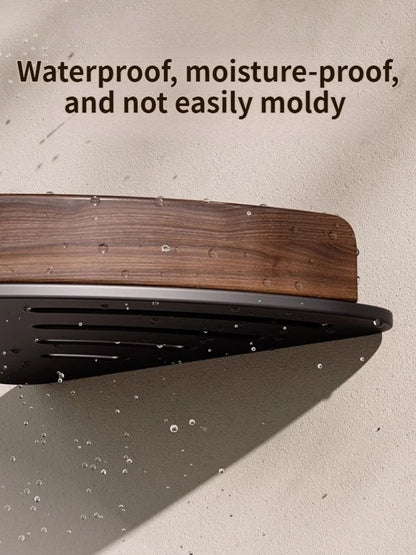 Wood Corner Bathroom Shelf – Wall Mounted Storage Organizer Rack